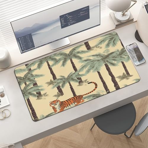 Palm Trees and Tigers Pad para Escritorio, Antideslizante y resistente al agua miniatura 6