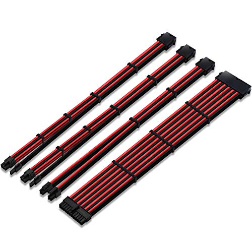 EZDIY-FAB Sleeved Cable-Prolunga per Alimentazione 24pin/8pin (4+4) M/B,8pin (6+2) PCI-E Kit Cavo di...