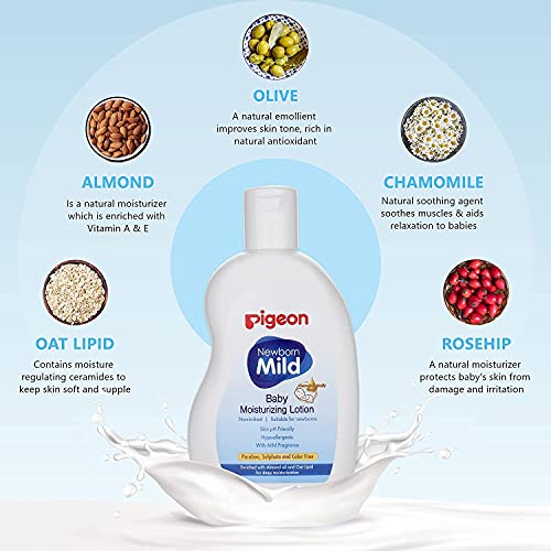 Image of Pigeon Baby Moisturizing Body Lotion, For New Born, Combination Skin Types, Paraben Free, Enriched with Oat Lipid and Almond Oil, 100 ml (Pack of 4)