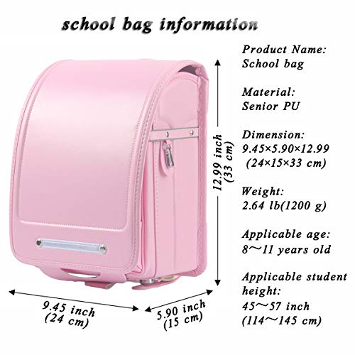 ransel randoseru japanese semi-automatic school bags Senior Waterproof PU leather2