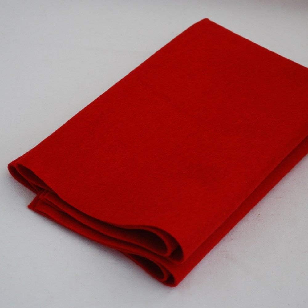 100% Pure Wool Felt Fabric - 1mm Thick - Red - 40cm x 50cm