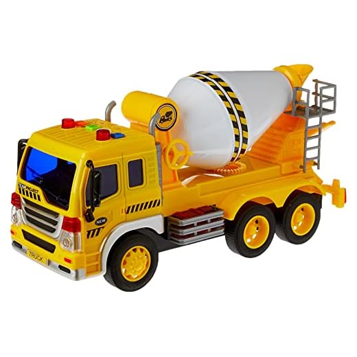Shiny Toys Caminhão Betoneira Com Luz, Som e Fricção 1:16