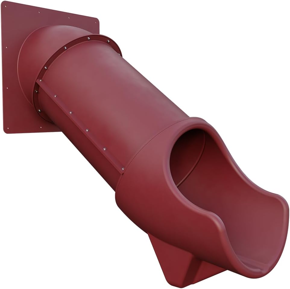 3-Foot Tunnel Express Slide for Playsets – Enclosed, Secure & Exciting | TUSK Strong℠ (Burgundy)