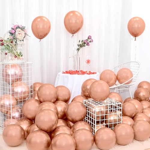 Image of Party Propz Rose Gold Balloons For Decoration - Set Of 25 Pcs Rose Gold Balloons For Birthday | Balloons For Decoration | Bachelorette Party Decorations (Latex)