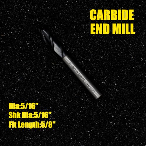 Image of Square End Mill JESTUOUS Carbide 3 Spiral Flute Drill Bits 5 /16 inch Shank Dia.5 /8 inch Cut Length for Milling Ferrous and Non-Ferrous Materials,1 Piece