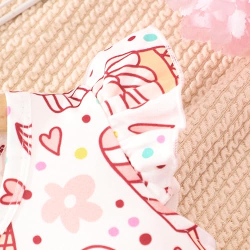 Image of Girls Summer Outfits Toddler Baby Girls Short Sets 2 Piece Clothing Set Flutter Sleeve Shirt and Short 2-7 Years