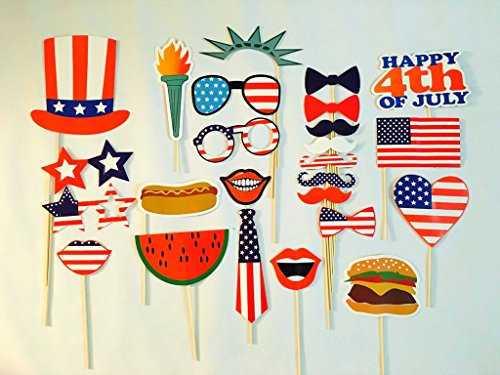 [USA-SALES] 4th of July Photo Booth Props, Independence Day Party Decorations, Attached to the Sticks, by USA-SALES Seller