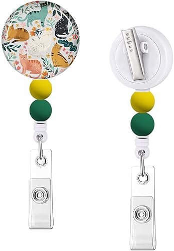 Vista 91 de Immaturus Carrete retráctil con cuentas, lindo y divertido soporte para tarjetas de identificación retráctiles, clips de insignia, llavero para Nave