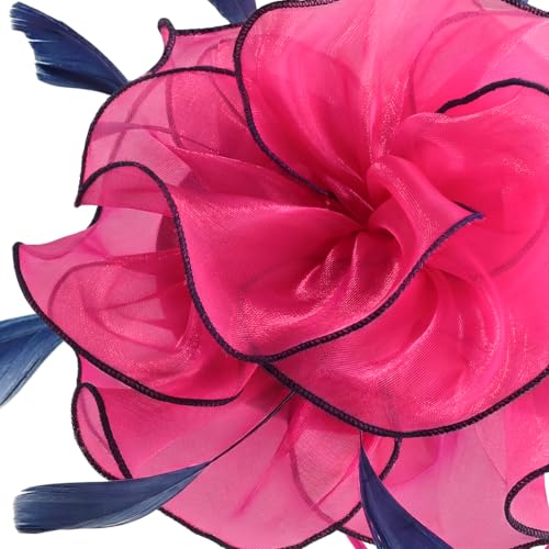 Image of DRESHOW Fascinators Hat Tea Party Headwear Ribbons Feathers on a Headband and a Clip for Women