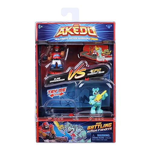 Giochi Preziosi Akedo Glam Granderson VS Epic Shreddy Bear Complete Battle Start Game Set 2 Akedo Warriors and 2 Controllers Included for 6 Years Old Kids AKE01200 Precious Games