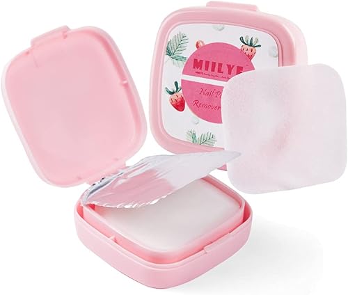80 almohadillas removedoras de esmalte de uñas en caja, fáciles de transportar, extracción instantánea, toallitas de esmalte de uñas sin pelusa para