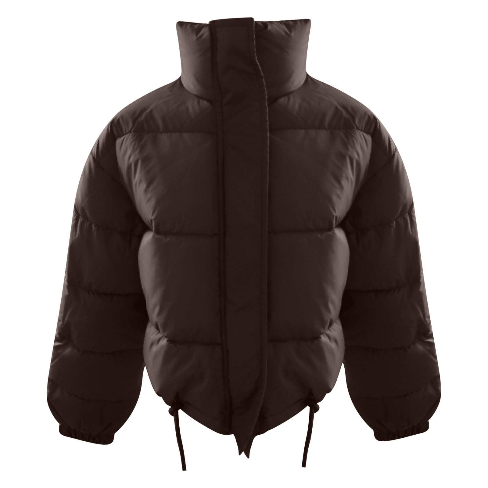 Cocila Short De Couleur Unie Pour Femmes Veste ZippéE à Manches Longues Avec Cordon Serrage Maxi Manteaux Pour Jean Veste Rouge Bomber Noir Cuir Veritable Manteau Sans Manche
