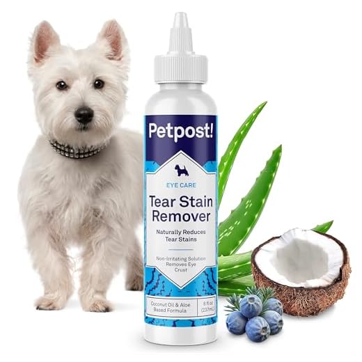 Petpost | Tear Stain Remover for Dogs - Best Natural Eye Treatment for White Fur - Soothing Coconut Oil - Maltese, Shih Tzu, Chihuahua Angels Approved - Chemical and Bleach Free - 8 Oz.