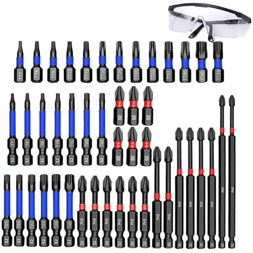 46-Piece Magnetic Impact Nut Driver Set, Anti-Slip Impact Driver Bits Sets, Impact Tough Screwdriver Bit Set, For Home Diy Workshop Construction Work (46-Piece)