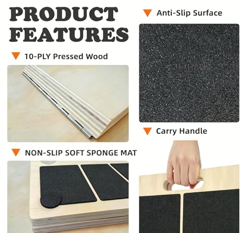 Tabla inclinada de madera ajustable para ejercicios de pantorrilla miniatura 6