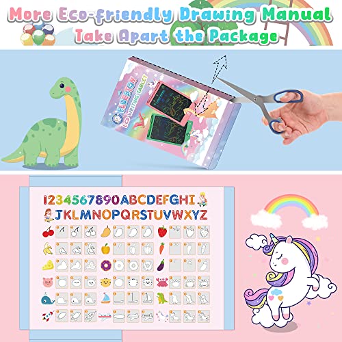 Flueston Toys Lcd Writing Tablet Toddler,Toys For Boys Girls 3 4 5 6 7 8Year,8.8 Inch 3 Pack Drawing Pad Toy Christmas Birthday Gifts For Kids,Drawing Tablet Doodle Board With Cute Dinosaur & Unicorn #TOP1