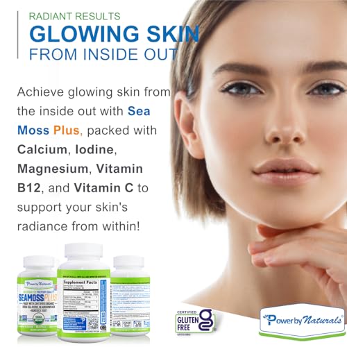 Power By Naturals Sea Moss Plus - USDA Certified Organic Wildcrafted Irish Seamoss, Bladderwrack & Burdock Root, Supplement for Immunity, 60Ct, 2 Pack - Image 5