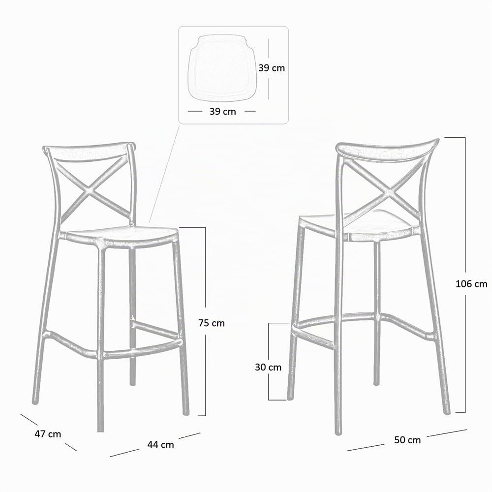 OKAFFAREFATTO MADDALONI Sgabello da bar in plastica polipropilene verde petrolio sprint h 75 cm