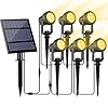 Solar Spot Lights Outdoor Solar Landscape Spotlights IP65 Waterproof 98ft Cable Dusk to Dawn Solar Uplights for Tree Garden Yard Driveway Porch Walkway Pool 6 in 1 3000K Warm White