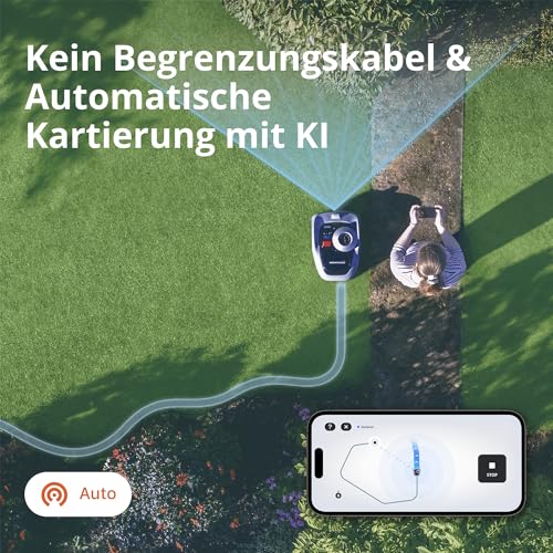 Navimow i105E Mähroboter ohne Begrenzungskabel 500 m², RTK+Vision Rasenmäher Roboter, KI Automatische Kartierung, Virtuelle Begrenzung, Mehrzonen-Management – Bild 3