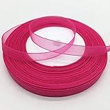 Número de modelo: 10mm Un rollo de 50 yardas de 3/8\"10 mm de cinta de la decoración del banquete de boda de la cinta de organza que envuelve el regalo arcos del pelo cinta de navidad diy, rosa