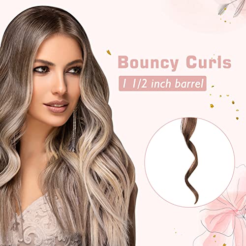 1.5 inch Ceramic Tourmaline Large Hair Curling Iron (Rose Gold)