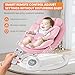 Electric Baby Swing with 5-Speed Motion & Vibration, Bluetooth Music, Remote Control, 10 Preset Melodies, Portable Baby Rocker for Newborns, Max 20 Lbs, 0-6 Months, Aluminum Frame