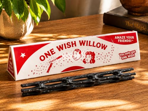 Image of One Wish Willow Magic Wish Stick Toy Prop with Collector Gift Box | Novelty Fantasy Wand Accessory | Display Piece, Obsession Movie Party Prop & Gift Item | Black