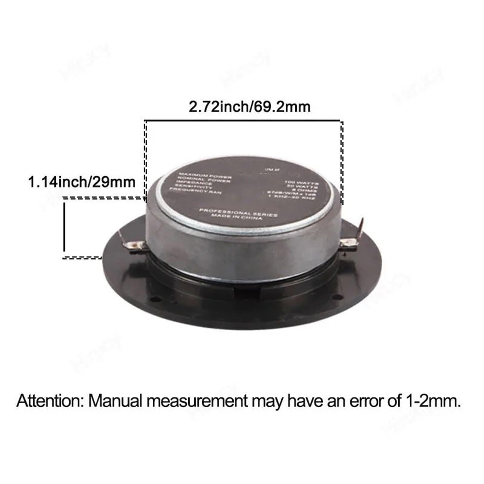 Tweeter per Auto 1 pz. Tweeter da 100 mm e 15 W, Driver per Altoparlanti Audio magnetici a 25 Core, Corsa Lunga, per Auto, Pezzo di Ricambio Fai da Te Tweeter Auto