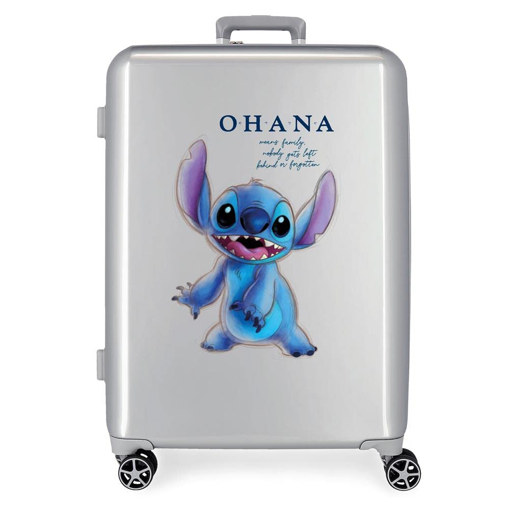 DisneyAdorable Stitch Moods Cabin Suitcase Hard ABS Side Combination Lock 4 Wheels Double Luggage Hand Luggage, 100, Maleta mediana, Medium Suitcase