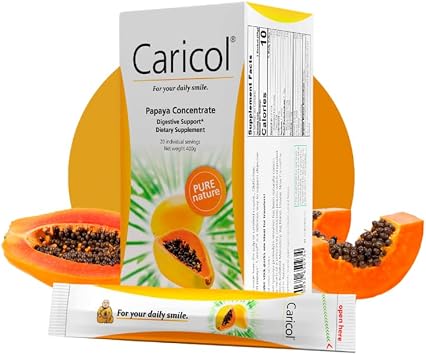 OMNi BiOTiC Caricol Papaya Supplement for Digestive Support, 20 Packets