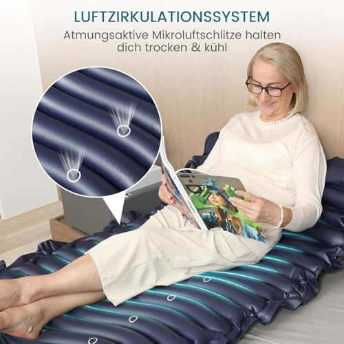 Kekoy Wechseldruckmatratze mit Mikro-Luftlöchern, Antidekubitus Matratze für Dekubitus Grad I, Leise Pumpe und wasserdicht, für Krankenhaus, Zuhause, medizinisches Bett - 191 x 91 cm (Blau)