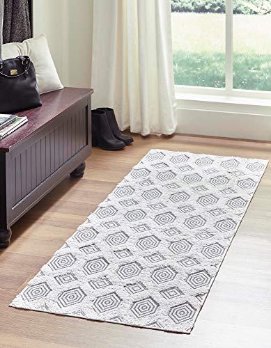 Rugs.com Sabrina Soto Casa Collection Rug – 8 Ft Runner Gray High Rug Perfect for Hallways, Entryways