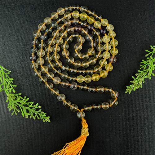 Image of Reiki Crystal Products Natural Reiki Feng-Shui Mala Necklace 6 mm Crystal Stone 108 Bead Jaap Mala for Men and Women