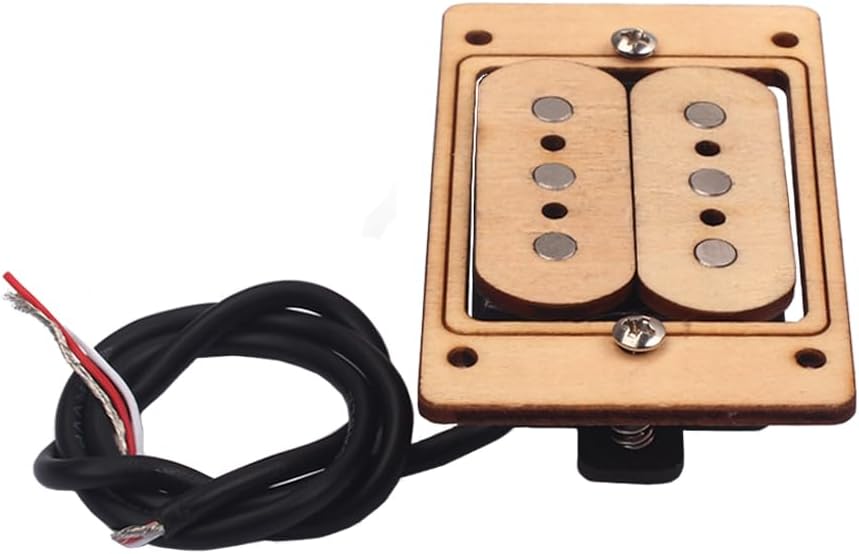 Qgdni 3-String Maple Humbucker Pickup for Cigar Box Guitar Replacement Parts (Maple)