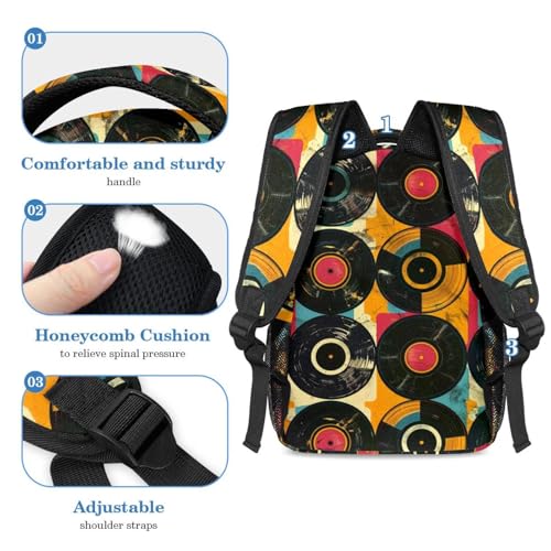 Cartable rétro en vinyle avec trousse grand format pour l'école - 4