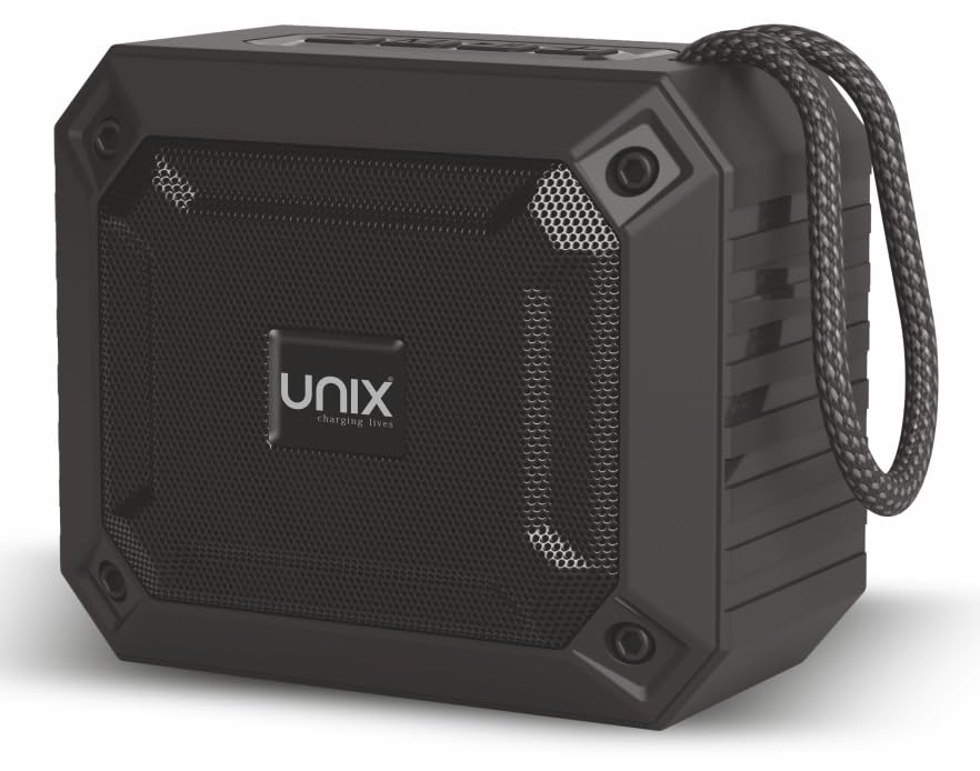 Unix XB-U88 Armada 7W Bluetooth Speaker | TWS Stereo Pairing | USB & TF Card Playback | Bluetooth 5.4 | Type-C Charging | 5H Playtime | Compact Portable Wireless Speaker with Deep Bass - (Black)-image-5