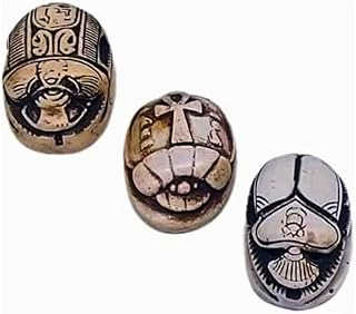 مجسم لحيوان الجعران المصري الفرعوني مناسب كقطعة تذكارية مصرية مستوحاة من الحضارة المصرية، لون أزرق، عبوة من 3 قطع