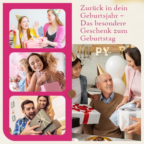 WALLFID 40.Geburtstag Geschenk Set–Zurück in 1986 Poster DIN A4 mit Karte–Zeitreise mit Ereignissen seit Geburt–Jahrgang 1986 Deko für Mann,Frau,Ehepartner oder beste Freundin (40. Geburtstag)