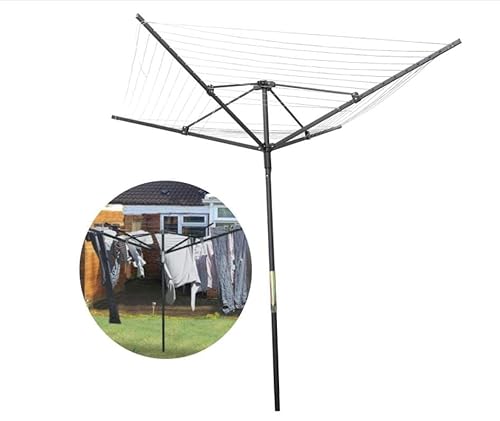 GNYVZXPLQ Rotary Umbrella Drying Rack, Rotary Umbrella Drying Rack Aluminum Steel Adjustable Foldable 12 Lines 52.4 Ft Clothesline Pack of 2 Multiple Sizes