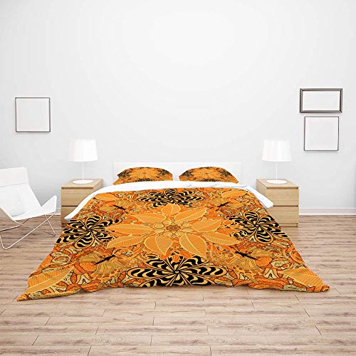 Housse de couette fleurs en polyester ultra doux avec sa taie d'oreiller - 4