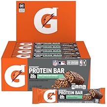 Gatorade Whey Protein Bars, Mint Chocolate Crunch, 2.8 oz bars Pack of 12, 20g of protein per bar
