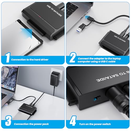 Adaptador USB 3.0 y Tipo C a SATA e IDE para discos duros miniatura 6