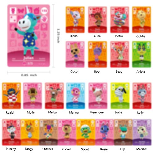 24 Pcs ACNH NFC Tags Game Cards for Amiibo New Horizons, Compatible with Nintendo Switch/Lite/Wii U/New 3DS with Case