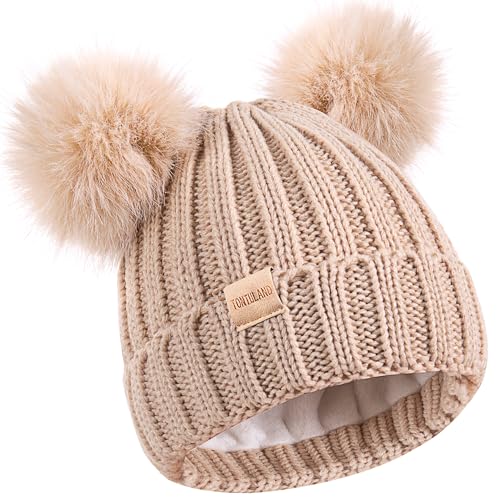 Tontuland Kinder Winter Beanie Mütze Warme Skimützen mit Bommel...
