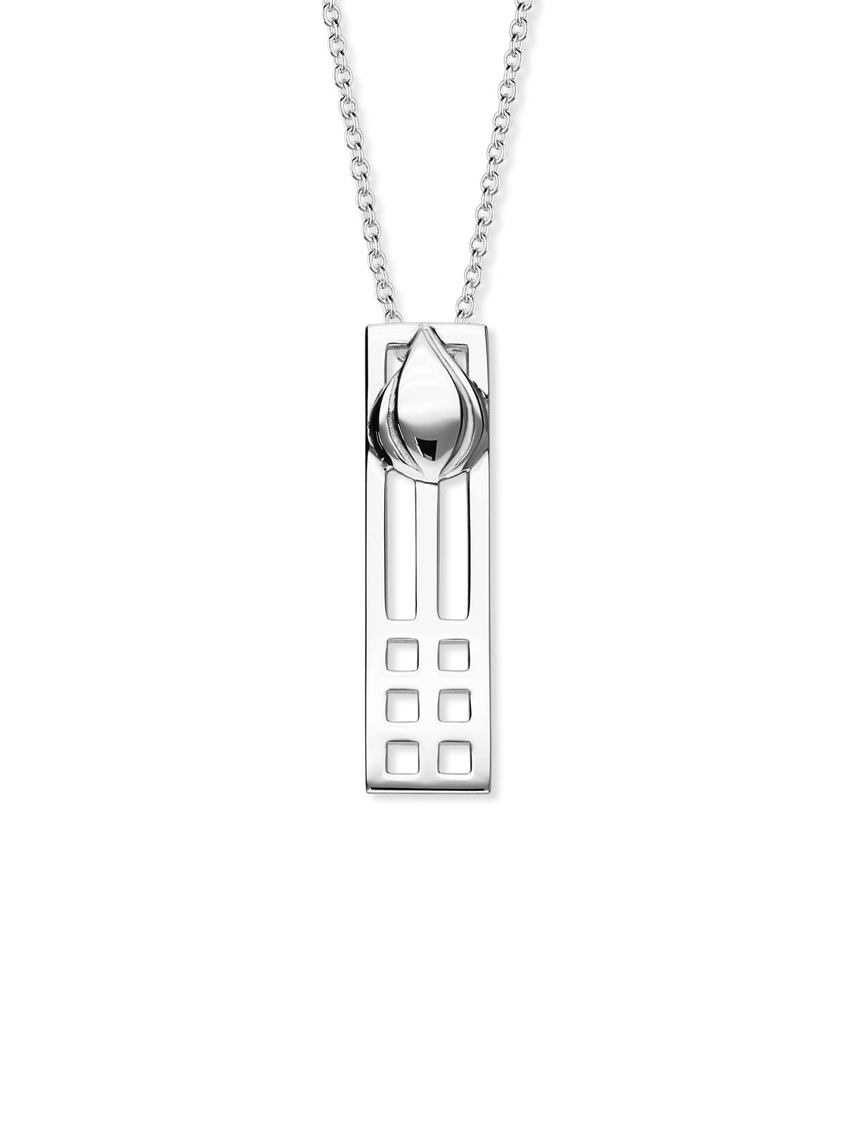 ORTAK 925 Sterling Silver Handmade Pendant Necklace Charles Rennie Mackintosh Design Inspired By Art Nouveau High Polished Scottish Fine Jewellery Made In Scotland