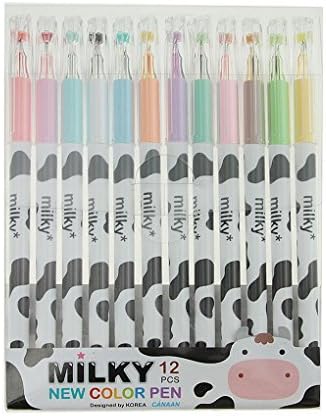 Starsource Art Supply 12-Color Refillable Gel Pen 0.38mm Fine Point Marker Pen Color Pen Set,12 Pack