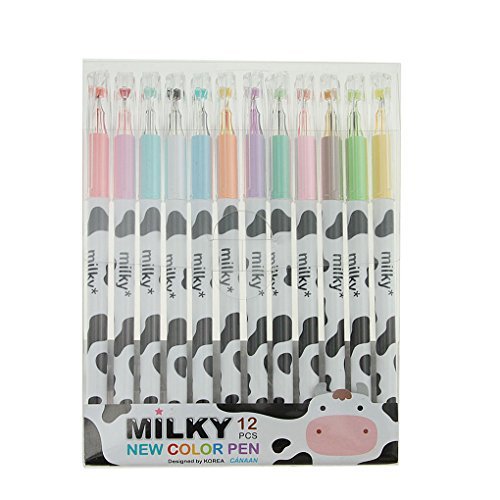 Starsource Art Supply 12-Color Refillable Gel Pen 0.38Mm Fine Point Marker Pen Color Pen Set,12 Pack #TOP24