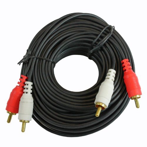 Yovus 50 ft Foot Dual 2 RCA Audio Cable for Stereo CD DVD Amplifier Mixer DJ PA
