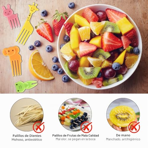Miniatura 5 de 80 Pcs Pinchos Comida Infantil, Palillos Para Aperitivos, Tenedor De Frutas Para Niños Reutilizables, Con Diseños De Animales Variados, Ideales Para Fiestas En Casa Reuniones Y Meriendas